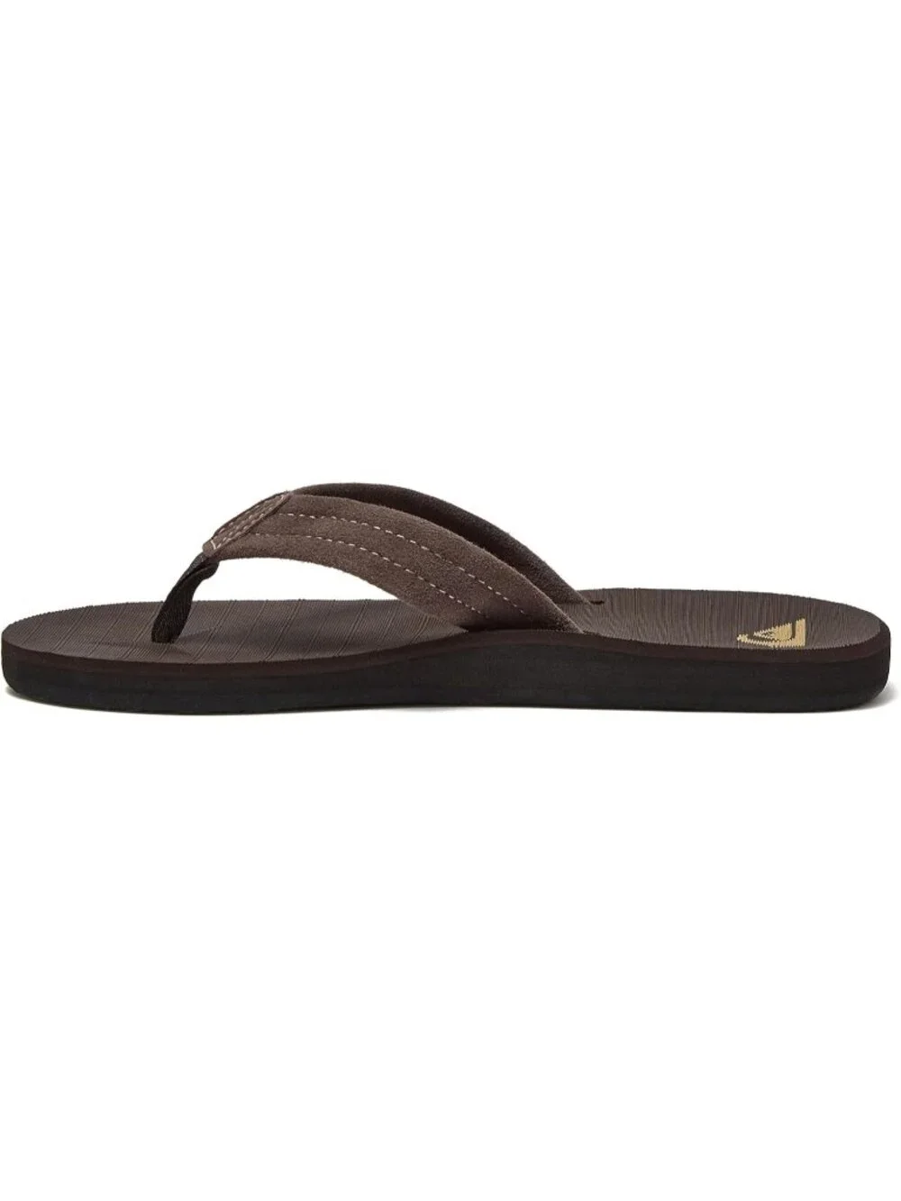 Men's Brown Suede Flip Flops Arch Support Athletic Sandals Thong Casual